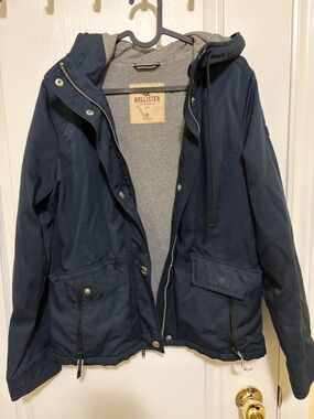Hollister Navy Hooded Jacket for Women - Size M